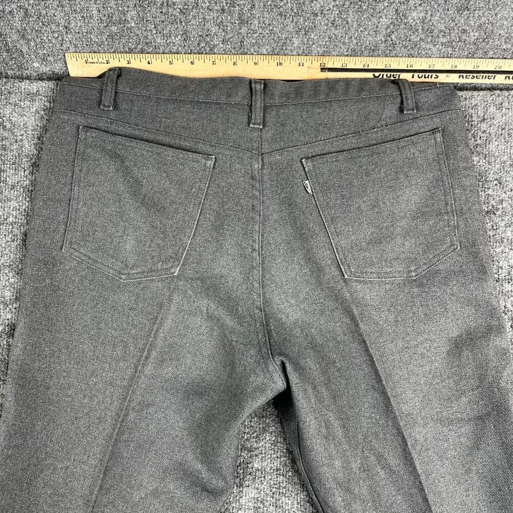 Levis Pants Mens Size 38x30 Gray USA Made‎ Straight Casual Dress Flat Front